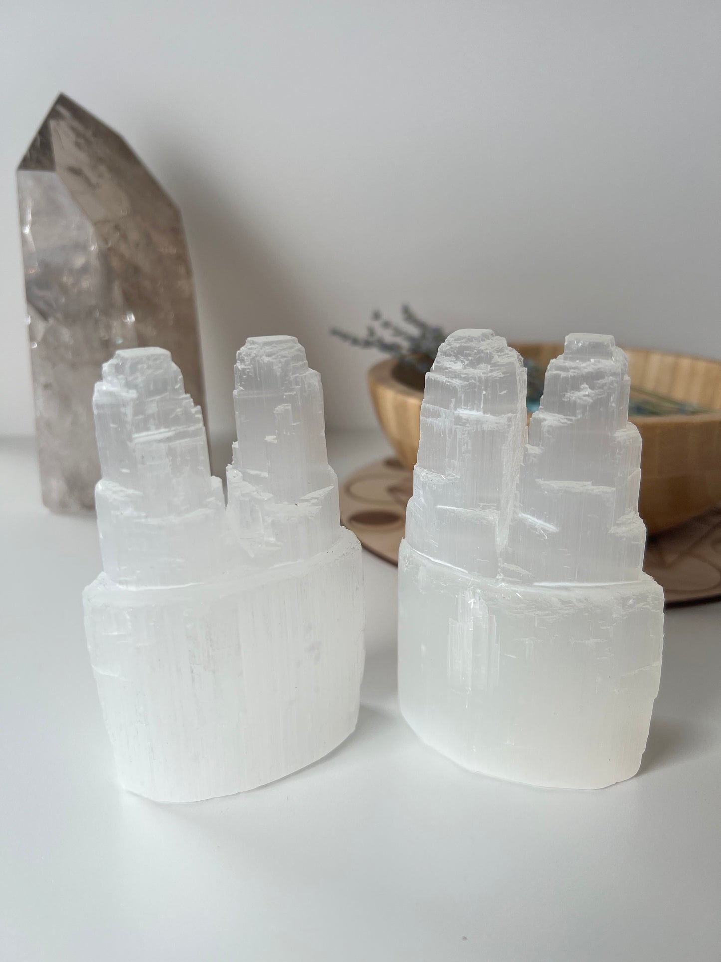 Satin Spar/Selenite Dual Tower