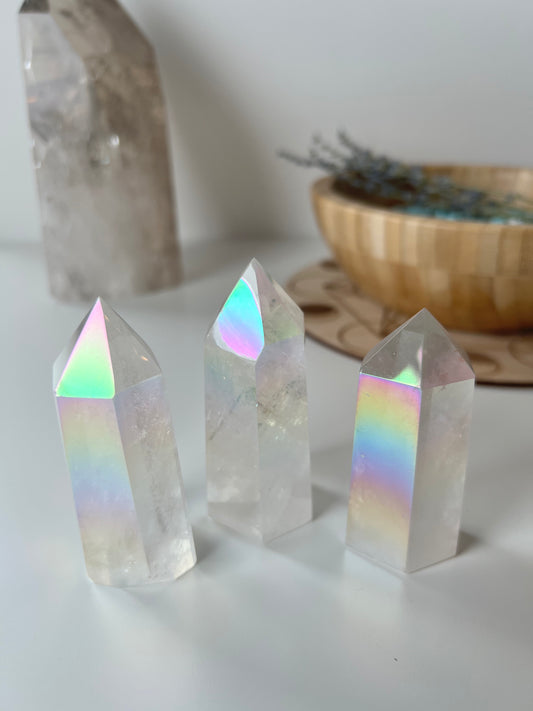 Angel Aura Clear Quartz Tower