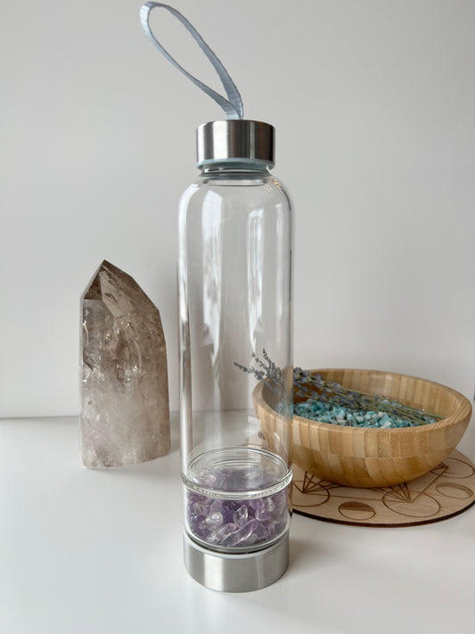 Amethyst Glass Water Bottle