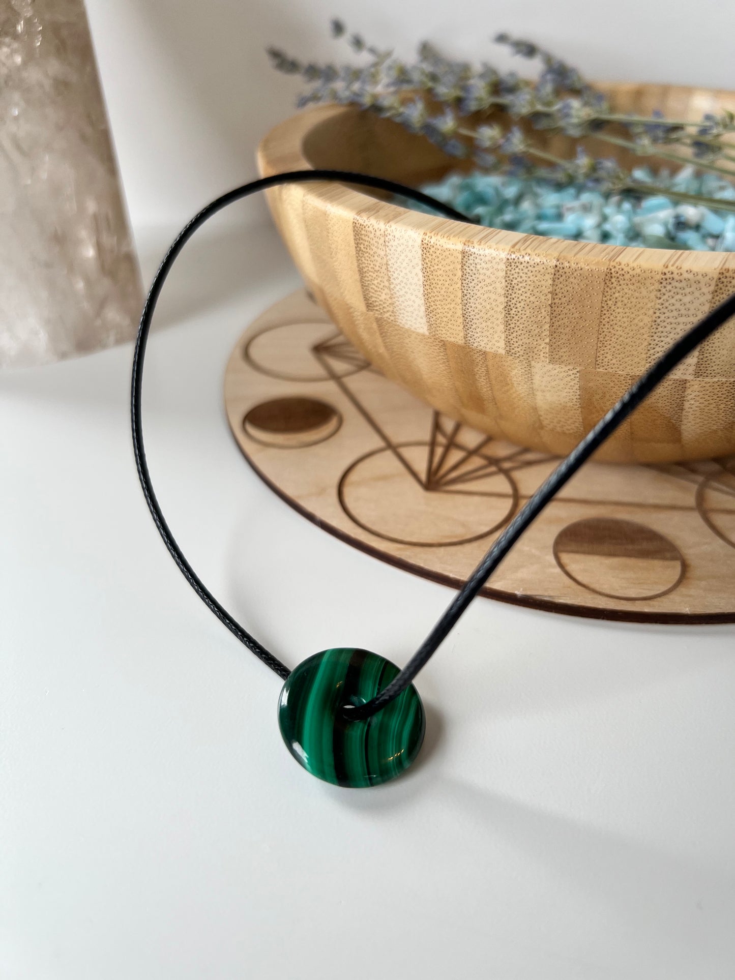 Malachite Donut Necklace