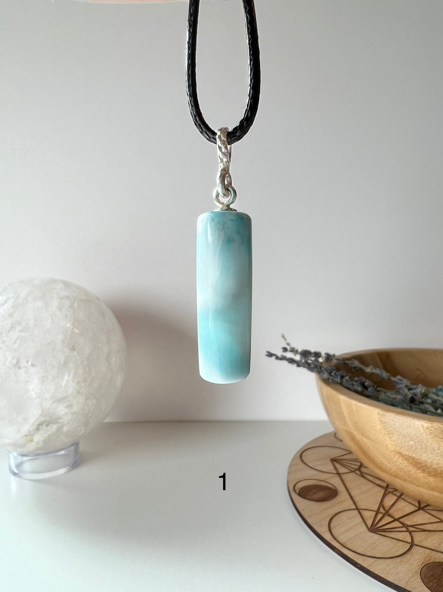 Larimar Cylinder Necklace 1