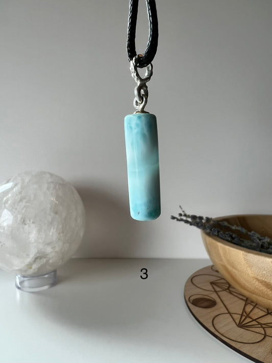 Larimar Cylinder Necklace 3