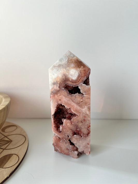 Pink Amethyst Tower With Druzy 1