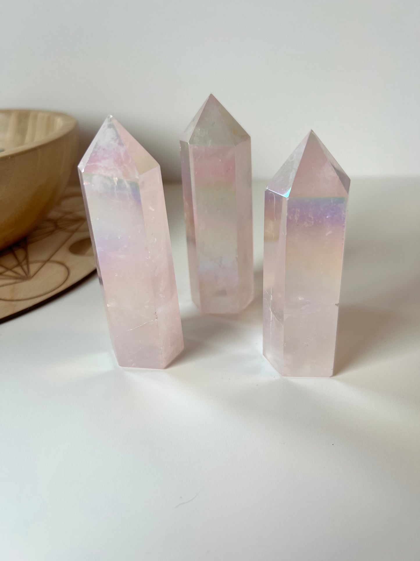 Angel Aura Rose Quartz Tower