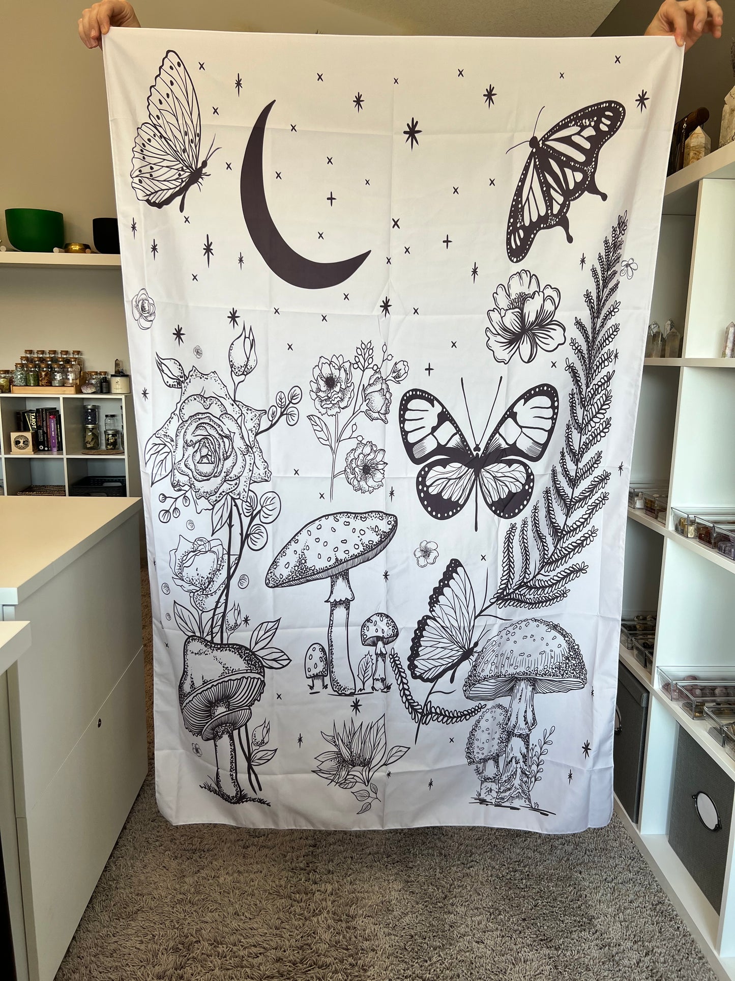 Mushroom Moon Tapestry