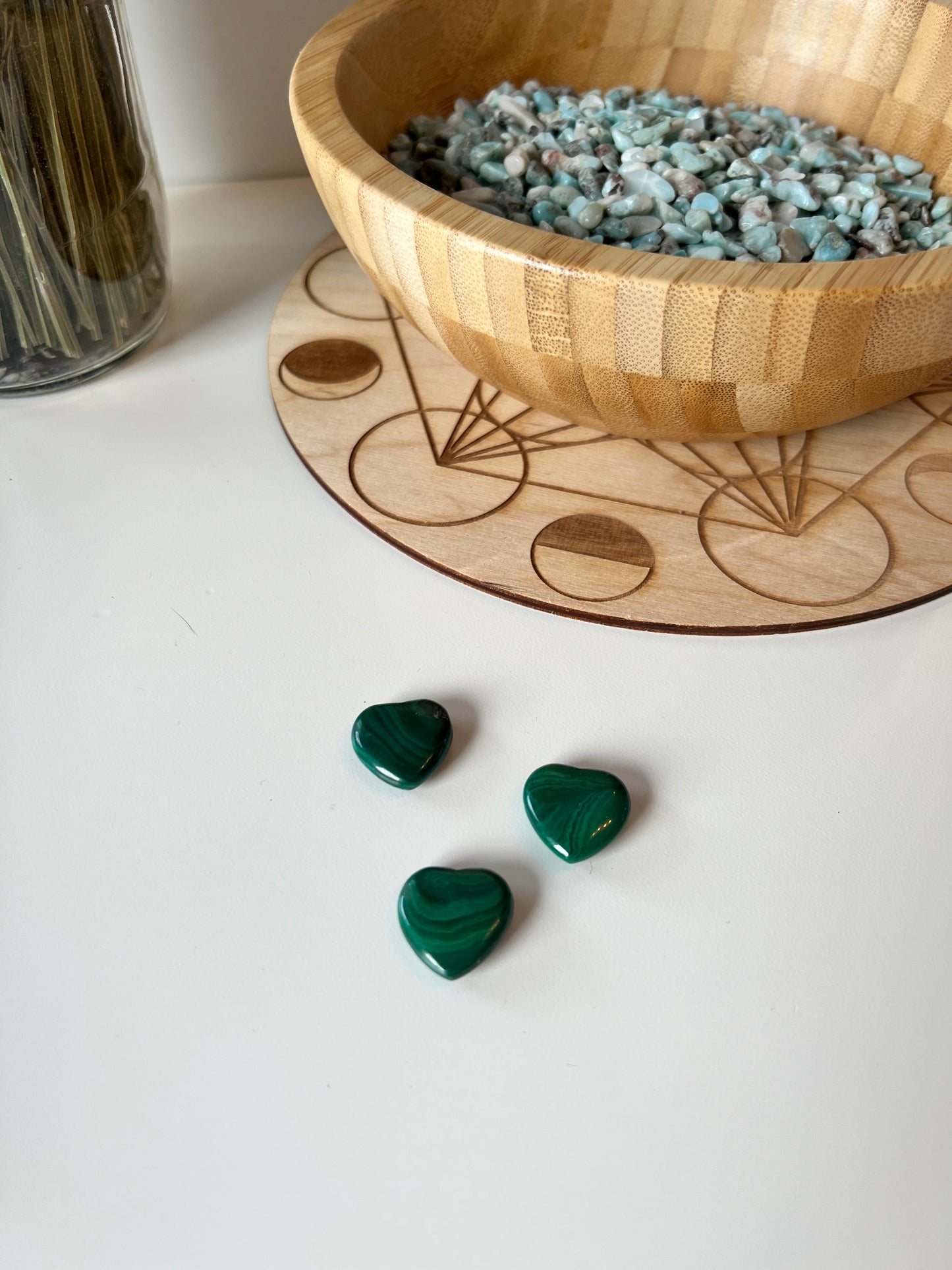 Malachite Hearts Mini