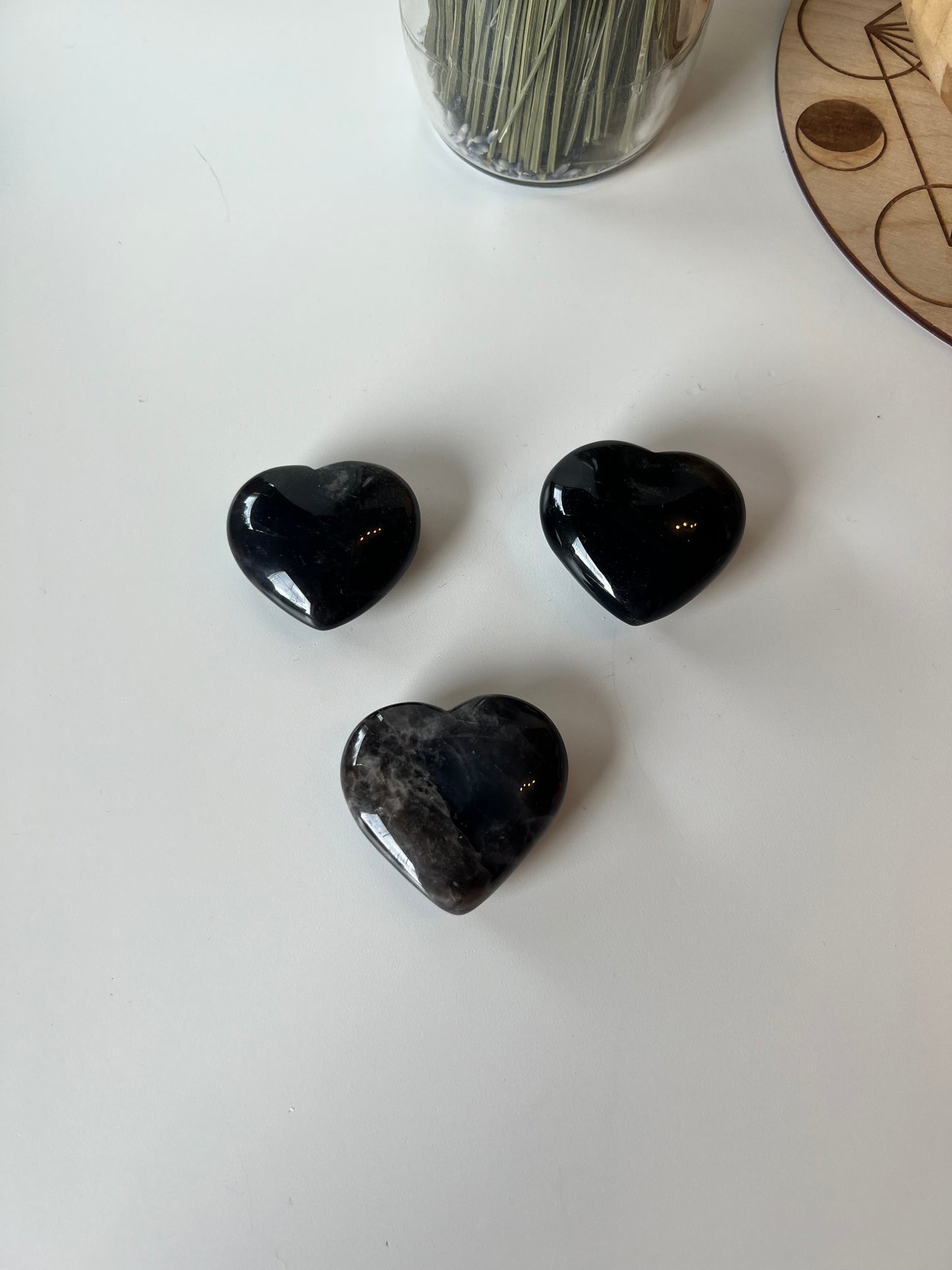 Black Rose Quartz Heart